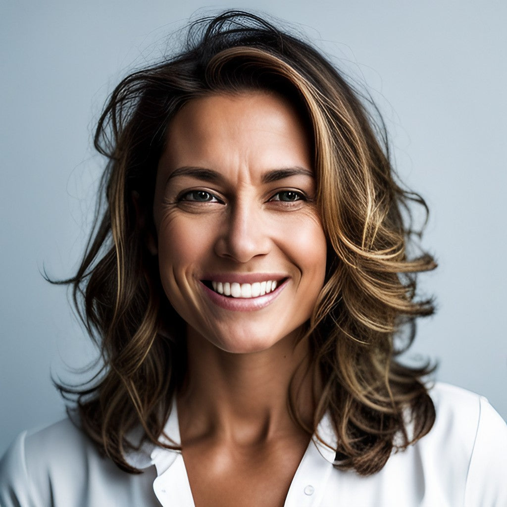 Woman with wavy hair
